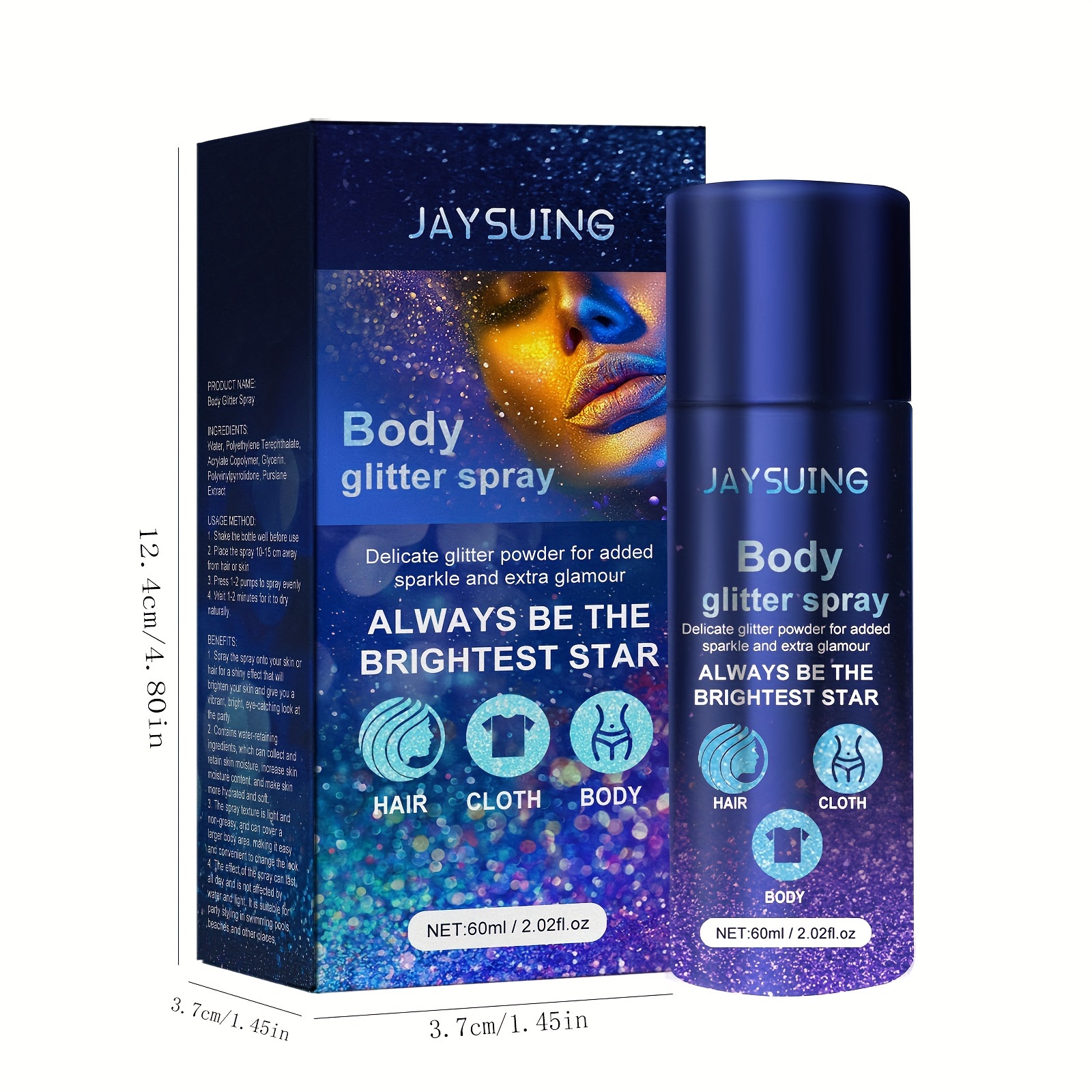 Glitter Spray Facial Body Clavicle Hair Highlight Spray Evening Atmosphere  Brighten Glitter Powder