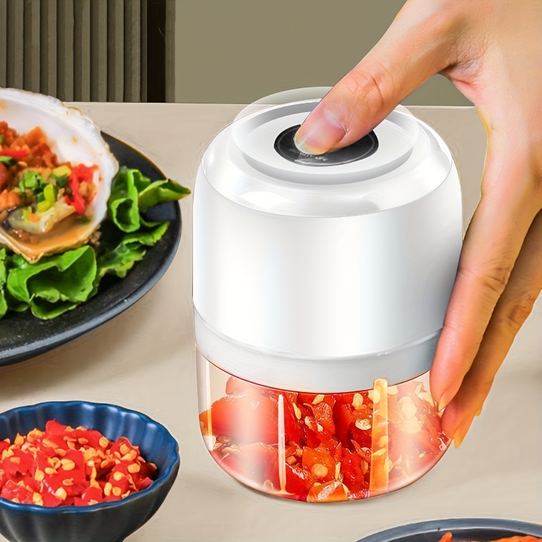 Mixeur à ail électrique domestique petit mixeur à ail hachoir à légumes  sans fil mini processeur de nourriture portable gadgets de cuisine - Temu  France