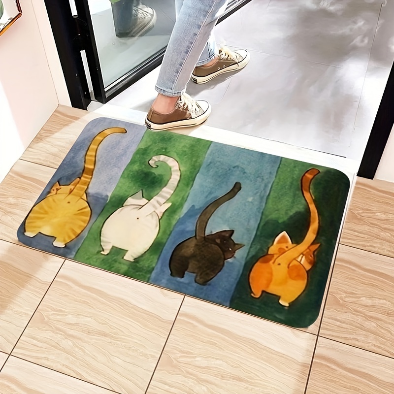 home Sweet Home Three Cats Door Mat, Indoor Mat, Creative Doormat