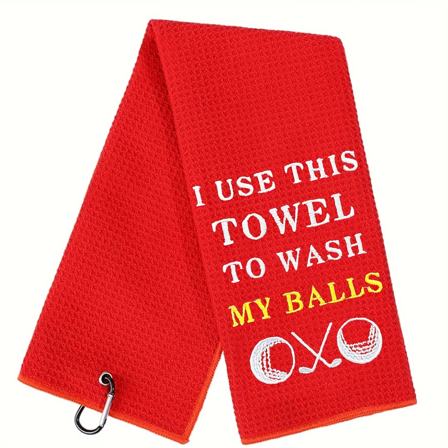 1 PCS Embroidered Funny Golf Towel with Clip - Perfect Golf Gifts for Men -  Soft and Absorbent Golf Accessories
