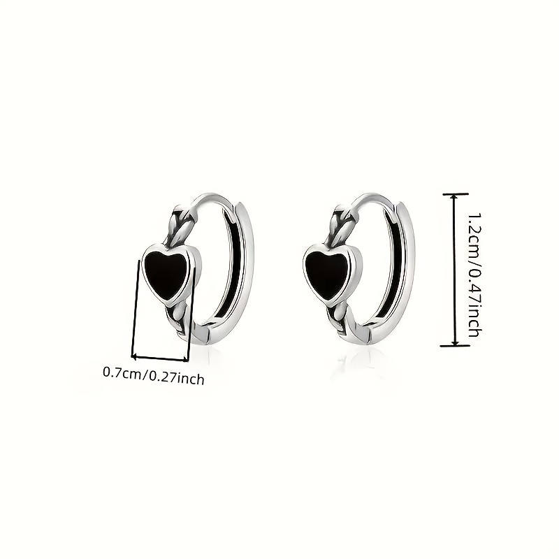 Sterling Silver Hook Earrings with Heart Charms