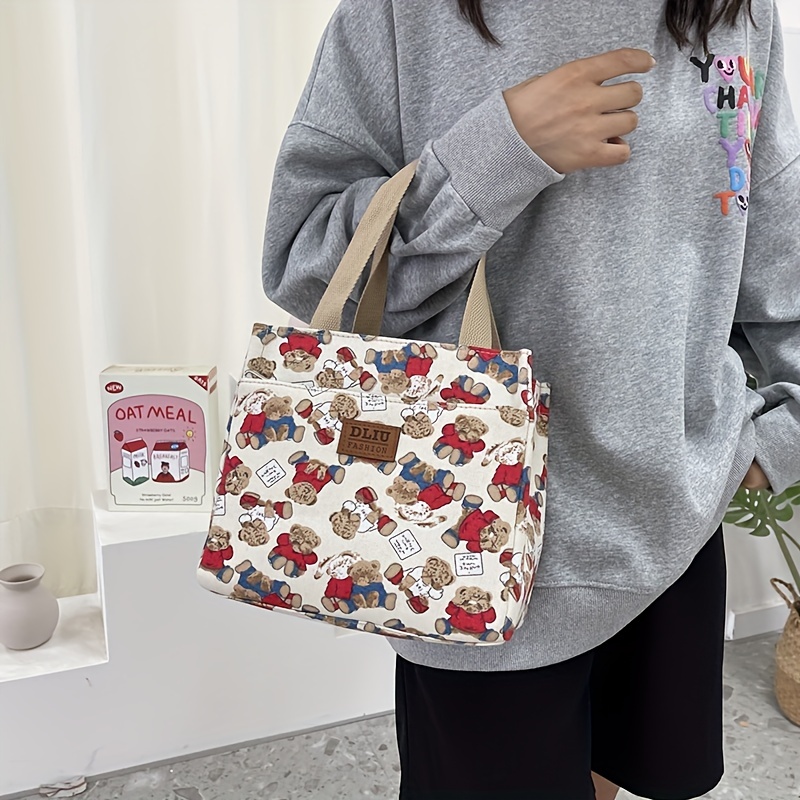 Bear Thermal Insulated Lunch Bag Box Portable Reusable Lunch Bag Cooler  Tote Lunch Bag For Boys Girls School Office Picnic