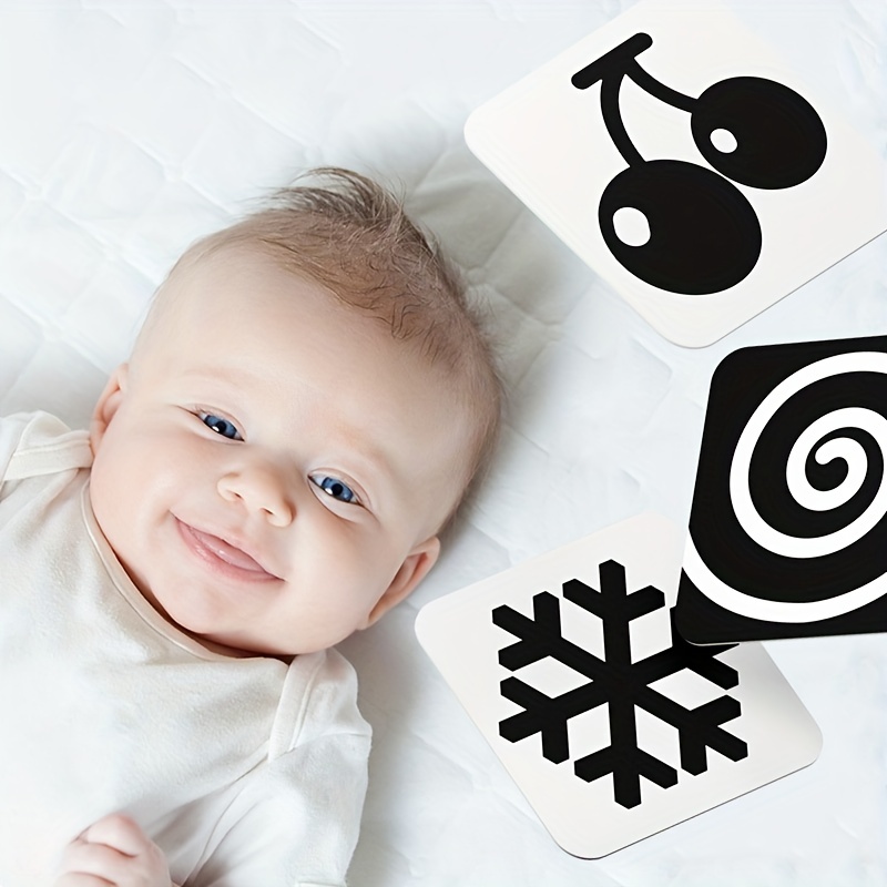 Montessori Baby Visual Stimulation Cards Baby Black and White High Con –  Boss Seth
