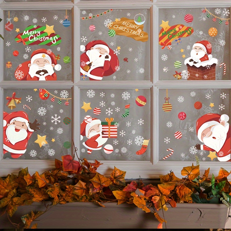 Christmas Windows Static Stickers For Glass Xmas Decals - Temu