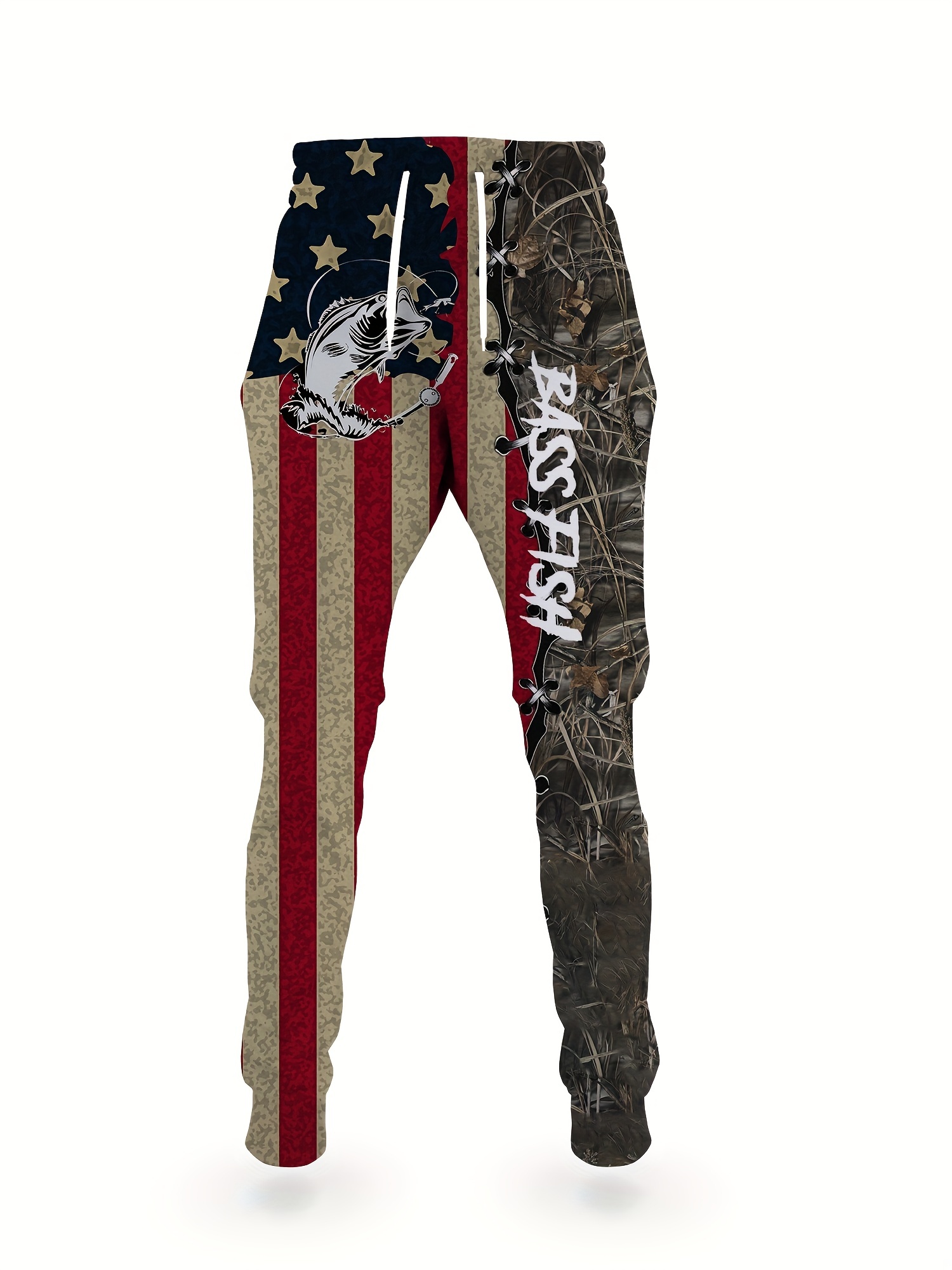 Camo Fishing Shirt Men Boys American Flag Bass Fishing Onesie by