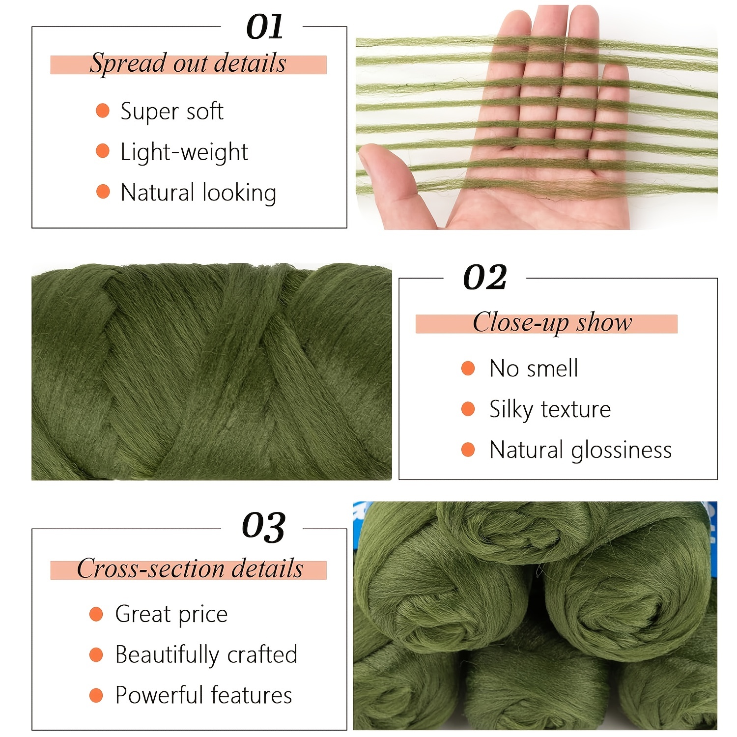 Natural Brazilian Wool Hair Braids Acrylic Hand Knitting - Temu Canada