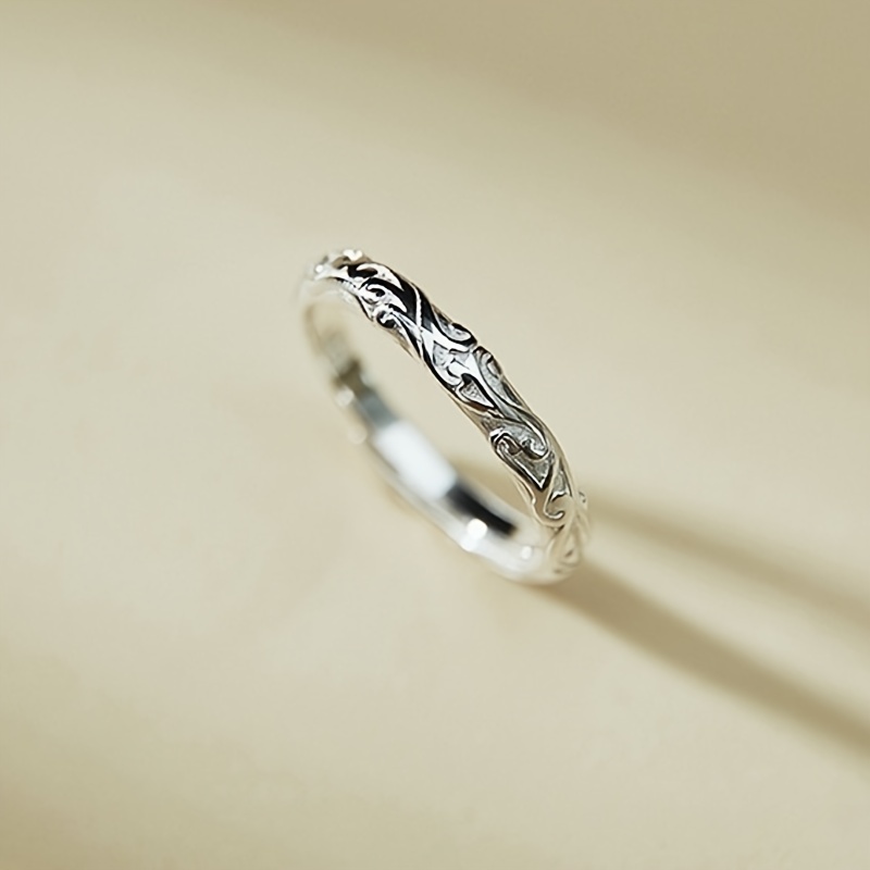 Couple's Fine Pattern Engagement Wedding Ring