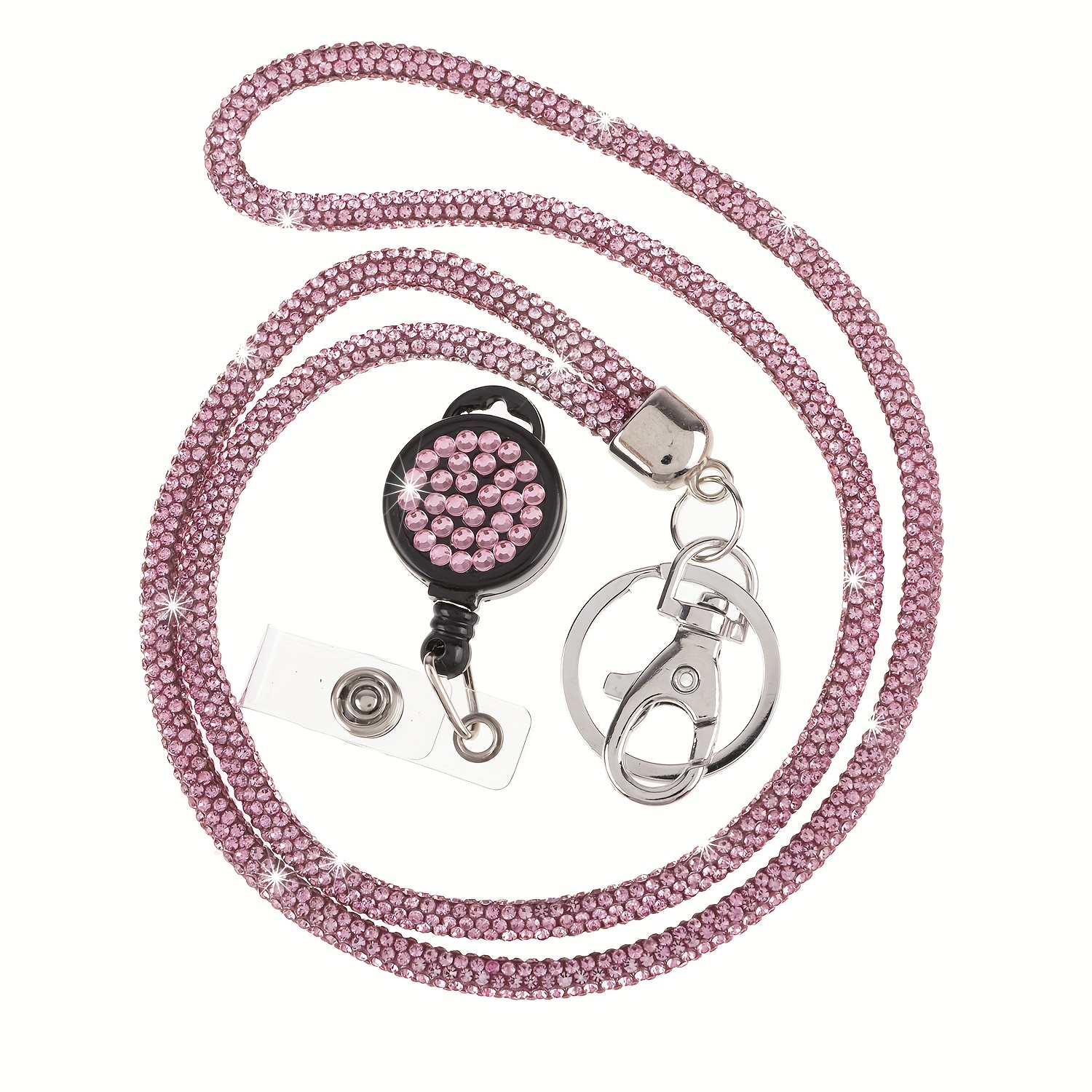 Sparkle and * with this Fashionable * Crystal Rhinestone Neck Lanyard -  Perfect for Women's ID Name Badge Holder!