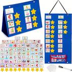 childrens large visual schedule for classroom and homeschooling daily calendar suitable for childrens use 72 activity cards and 10 blank cards wall chart responsibility plan