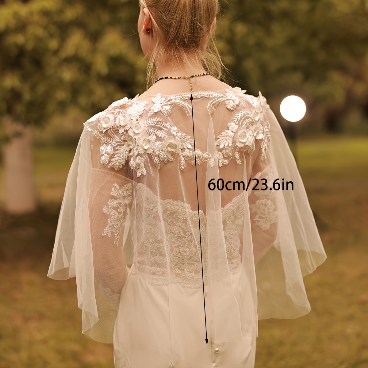 Super Long Bridal Lace Cape White Elegant Embroidered Flower Cape Thin  Breathable Shoulder Decor Shawl Bridal Dress Accessories