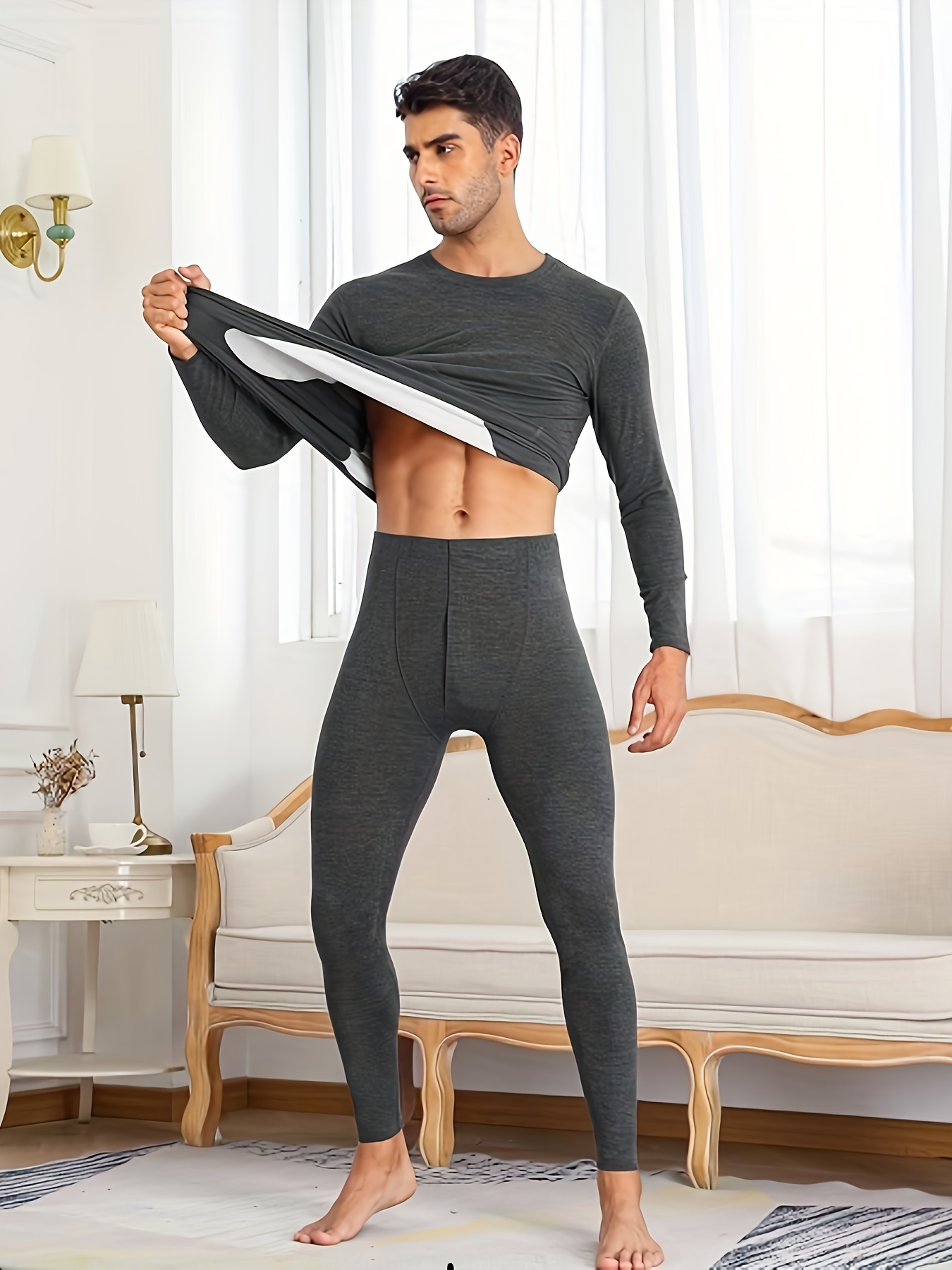 Men Thermal Long Johns Bottoms Long Underwear Base Layer Bottoms