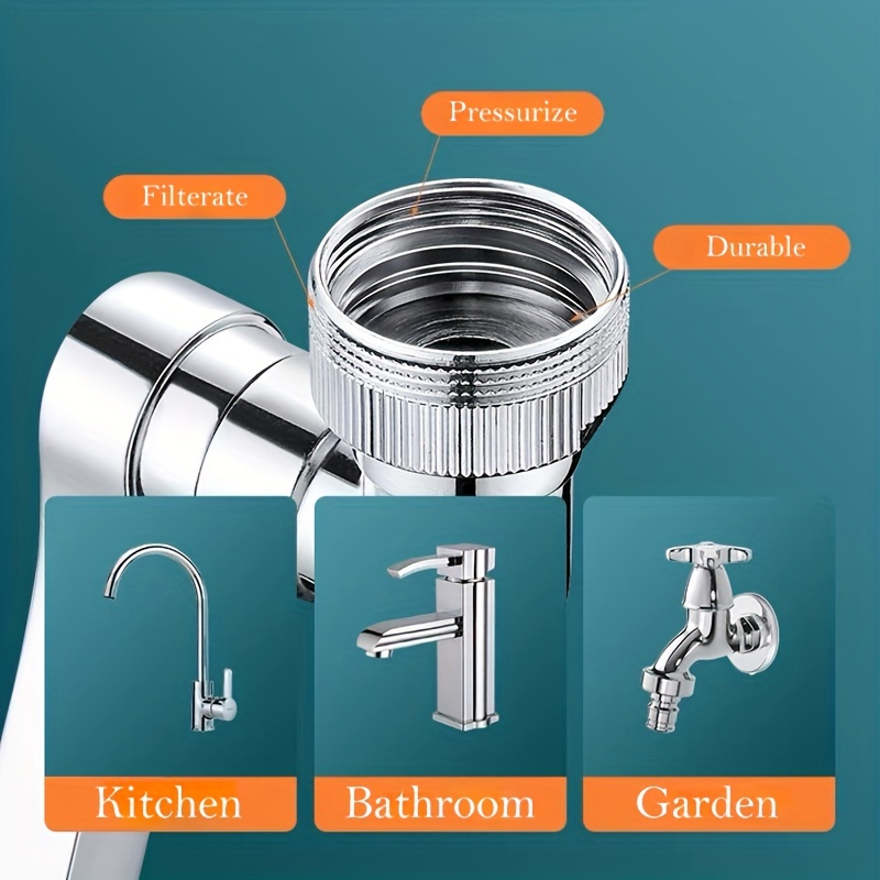 Cuisine et salle de bain Rallonge de robinet pivotante à 1080° Filtre  anti-éclaboussures et anti-éclaboussures