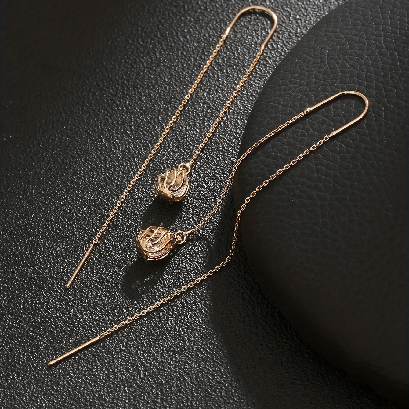 Korean Designer Earrings For Woman,Zircon Spiral Tassel Ear