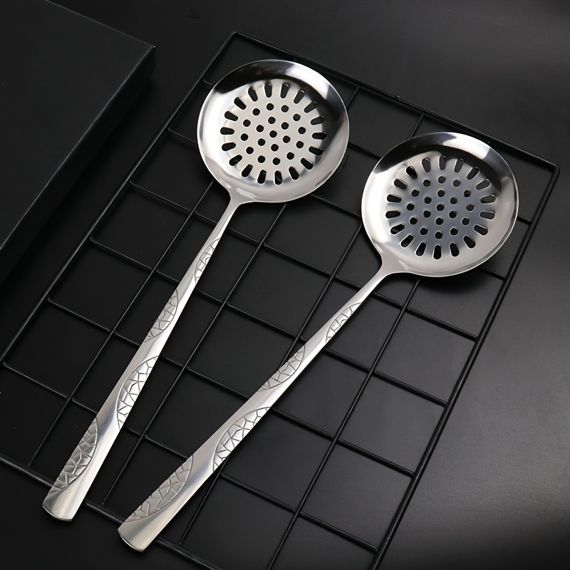 2pc Slotted Serving Spoon Cooking Utensil Kitchen Tool Perforated Skimmer Ladle