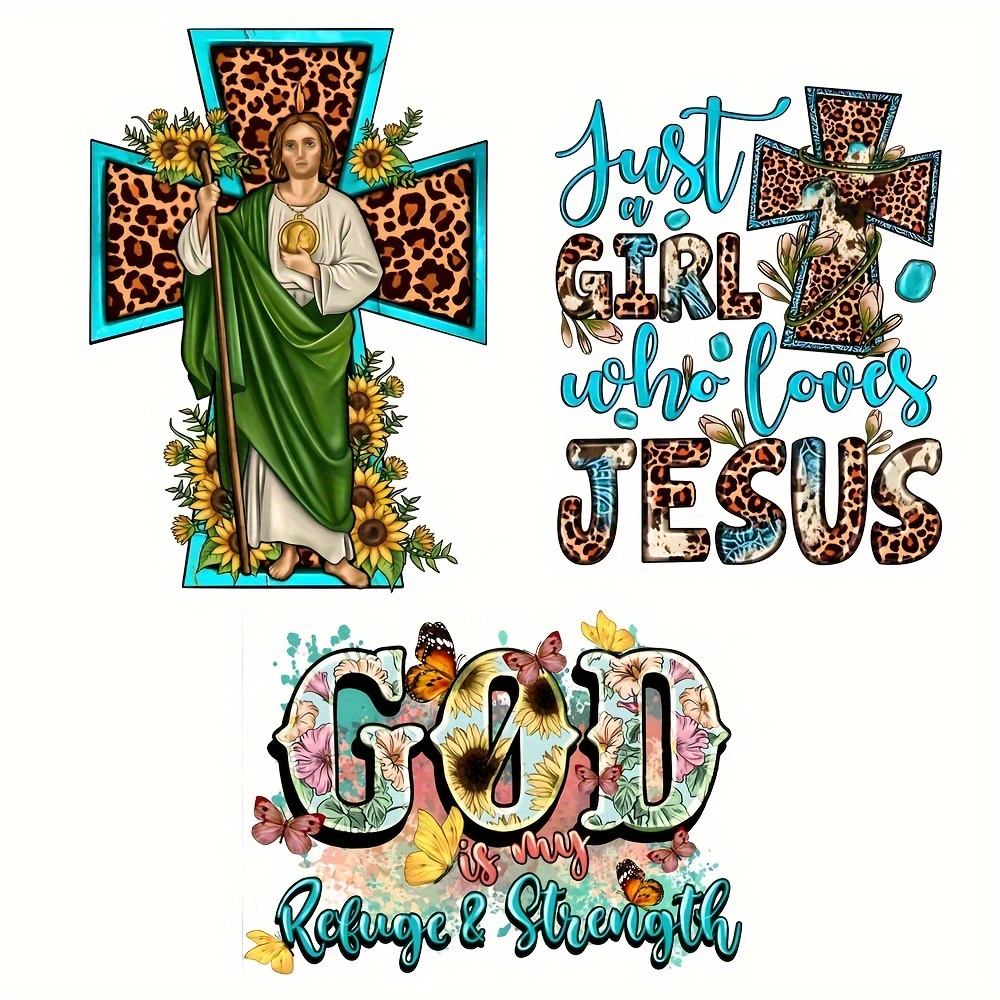 New Jesus Cross Embroidered Patches for Clothes DIY Iron on