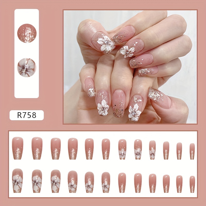  240 Pieces Extra Long Press on Nails Ballerina Coffin False  Nails Solid Color Full Cover Fake Nails Artificial Acrylic Nails for DIY  Nail Salon Women Girls (Aurora Pattern) : Beauty 