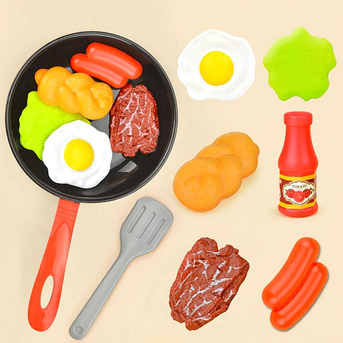  Theefun Accesorios de cocina de juego: juegos de comida para  niños, juego de cocina de simulación con olla de presión de plástico,  sartén, utensilios de cocina, regalos educativos de aprendizaje para 