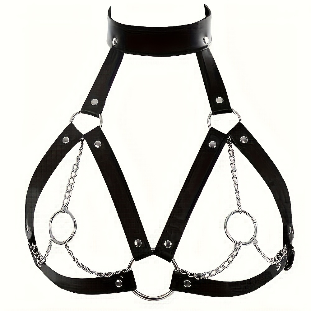 Body Harness Belt Metal Chain Bra Bondage Cage Chest - Temu Canada