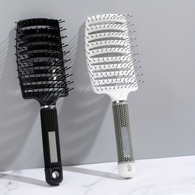 

Professional Curved Detangling Comb, Paddle Vent Brush For Fast Drying And Styling Hair, Anti Static Hairdressing Brush