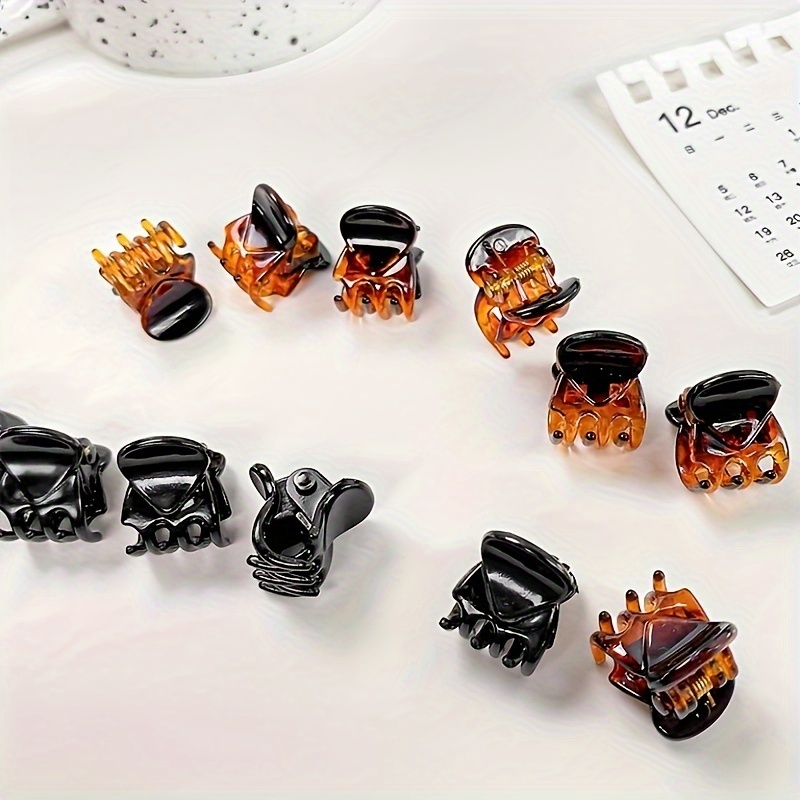 24 Pieces Mini Jaw Clips Plastic Hair Claw Clips for Girls, No-Slip Grip  Small Black Hairpin Clamps