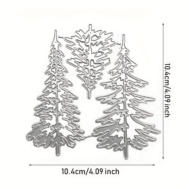 CRASPIRE 3pcs Christmas Tree Cutting Dies Carbon Steel Stencils Dies f