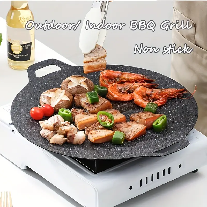 Non-stick Bbq Grill Griddle For Induction, Gas Stove, Cookware, Kitchenware  - Perfect For Outdoor And Indoor Grilling - Temu
