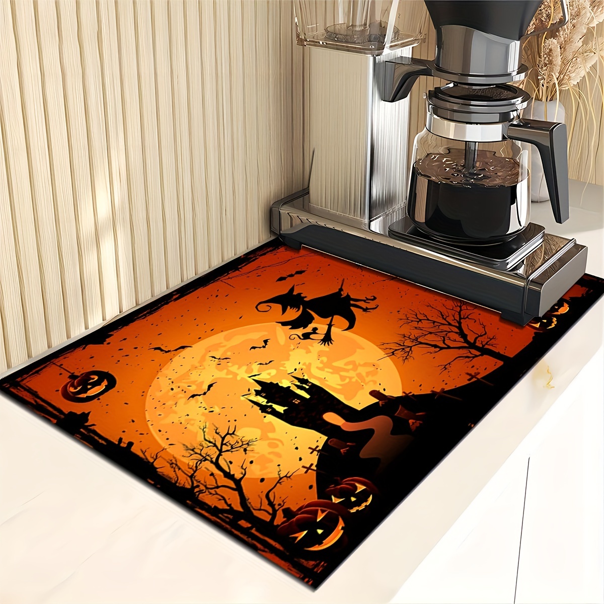 Retro Coffee Maker Mat Kitchen Counter Protector Rubber Absorbent  Dishwashing Pads Coffee Bar Accessories Kitchen Placemats, Kitchen Counters  And Perfect Accessories For Coffee Machines Halloween Christmas Home Decor  Room Decor - Temu