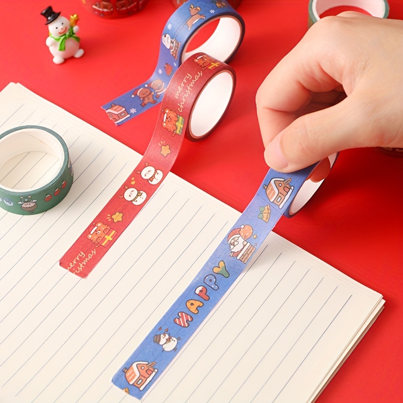 Happy Snowman Washi Tape - Cute winter washi Tape - white Washi