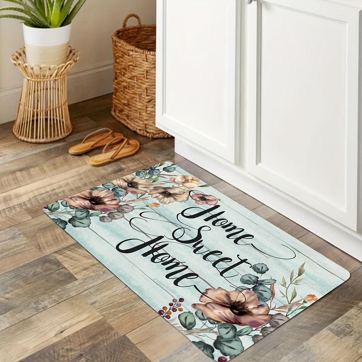 Anti Fatigue Kitchen Mat Slip Resistant Polyester Carpet Absorbent Bath Foam Mat