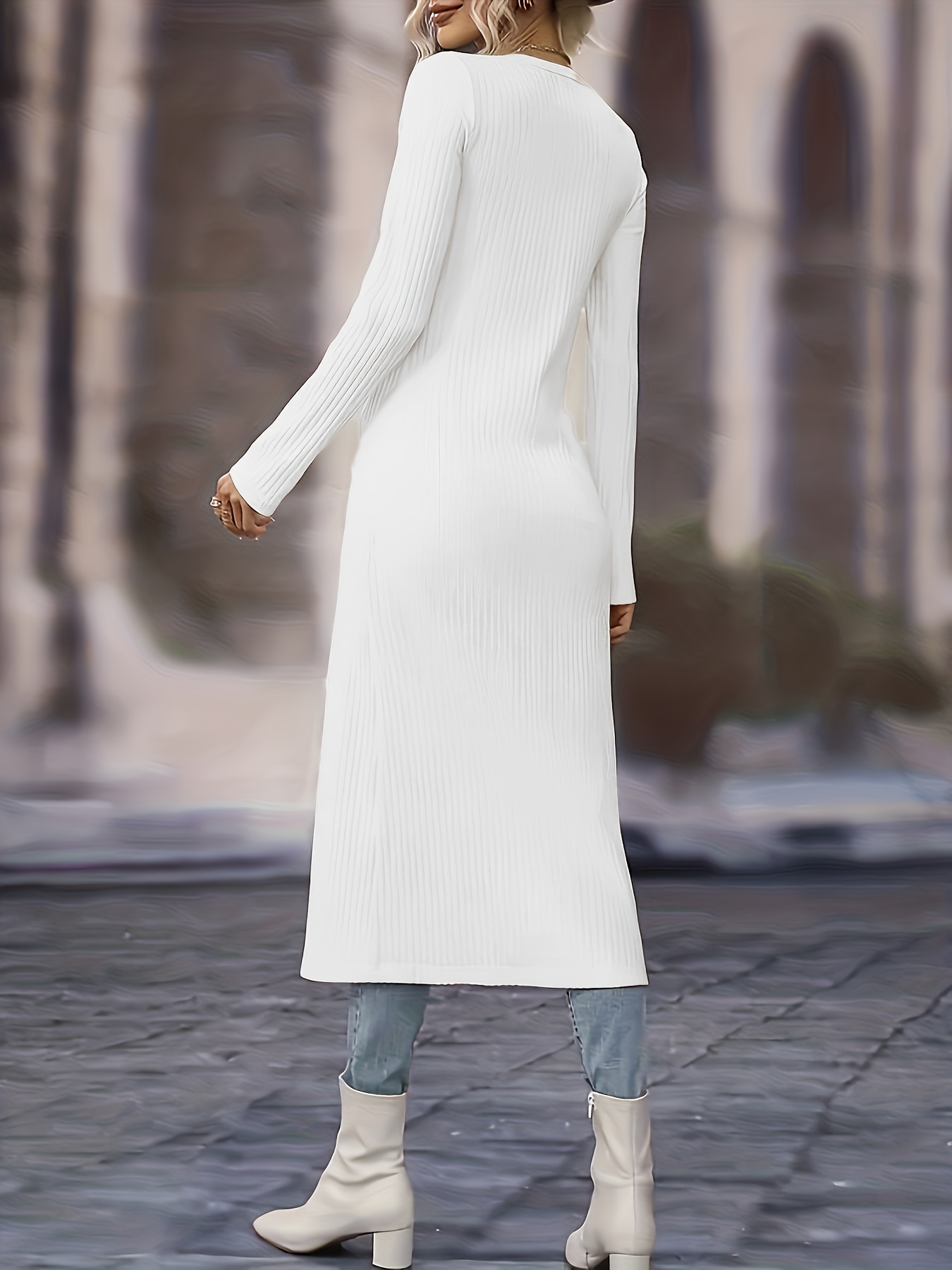 Long white hot sale knit cardigan