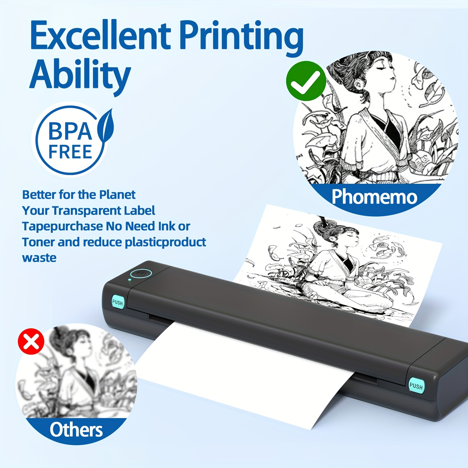 100/200 Feuilles de papier lettre pour imprimante thermique