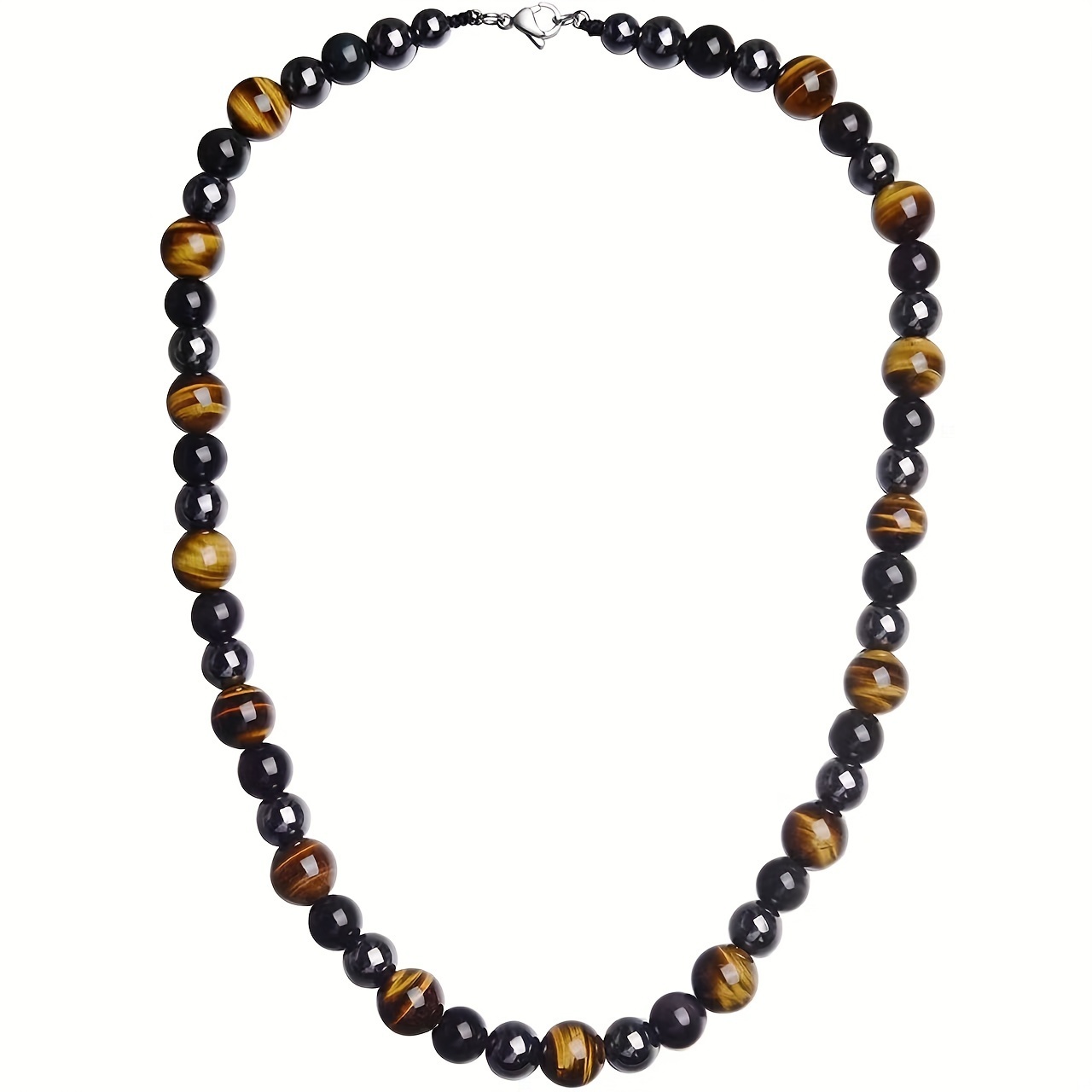 Vintage Wooden Beads Necklace White & Black Soft Clay Beads Necklace For  Men - Temu Mexico