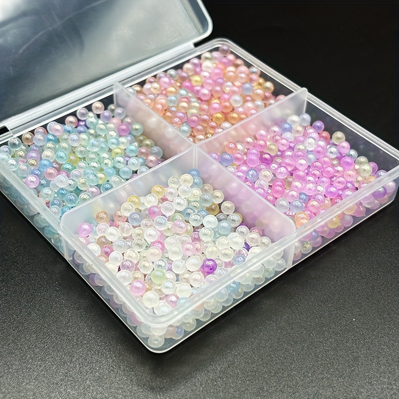 Iridescent Pink Bubble Beads for Bracelets 