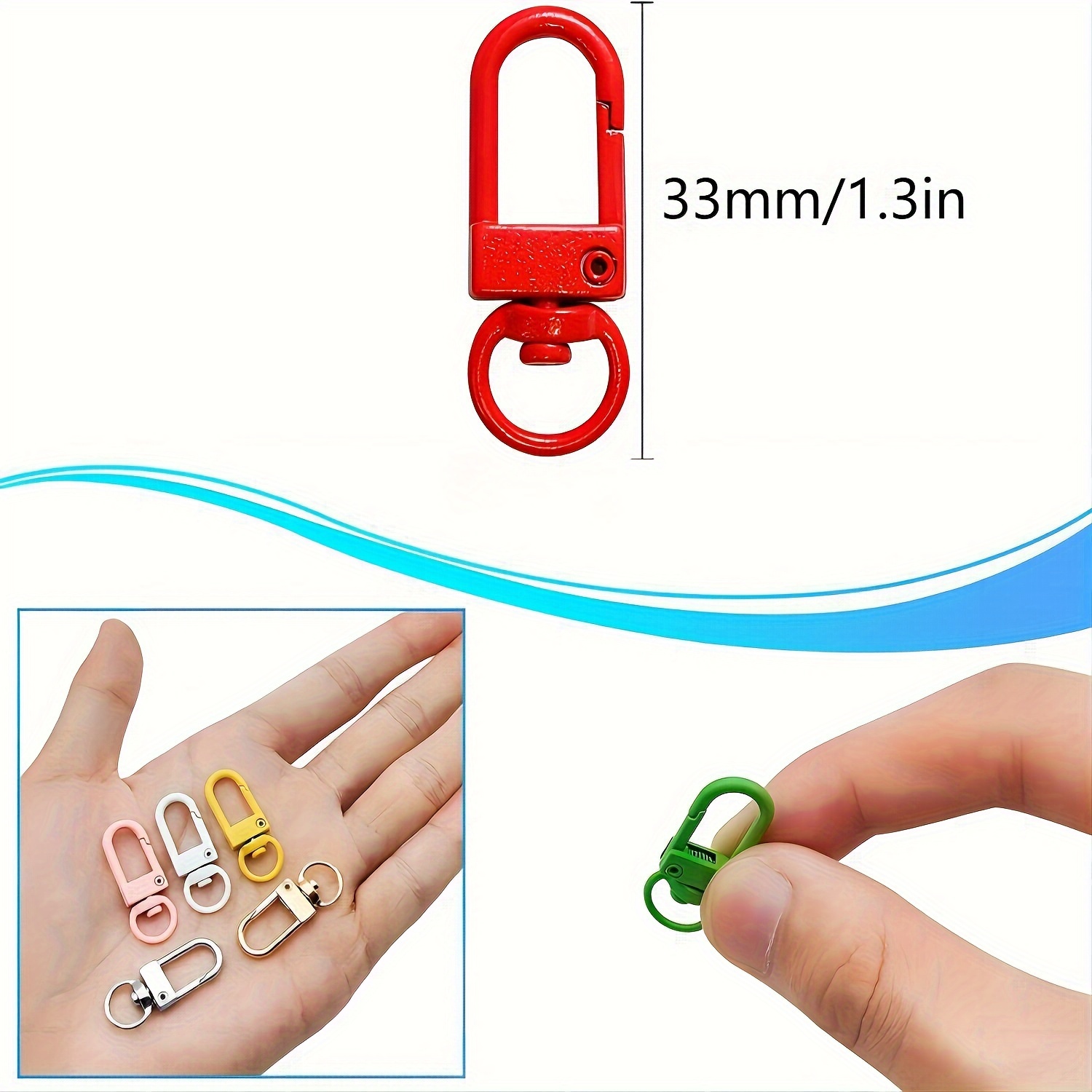 Colorful Metal Swivel Snap Hooks With Key Rings Keychain - Temu Philippines