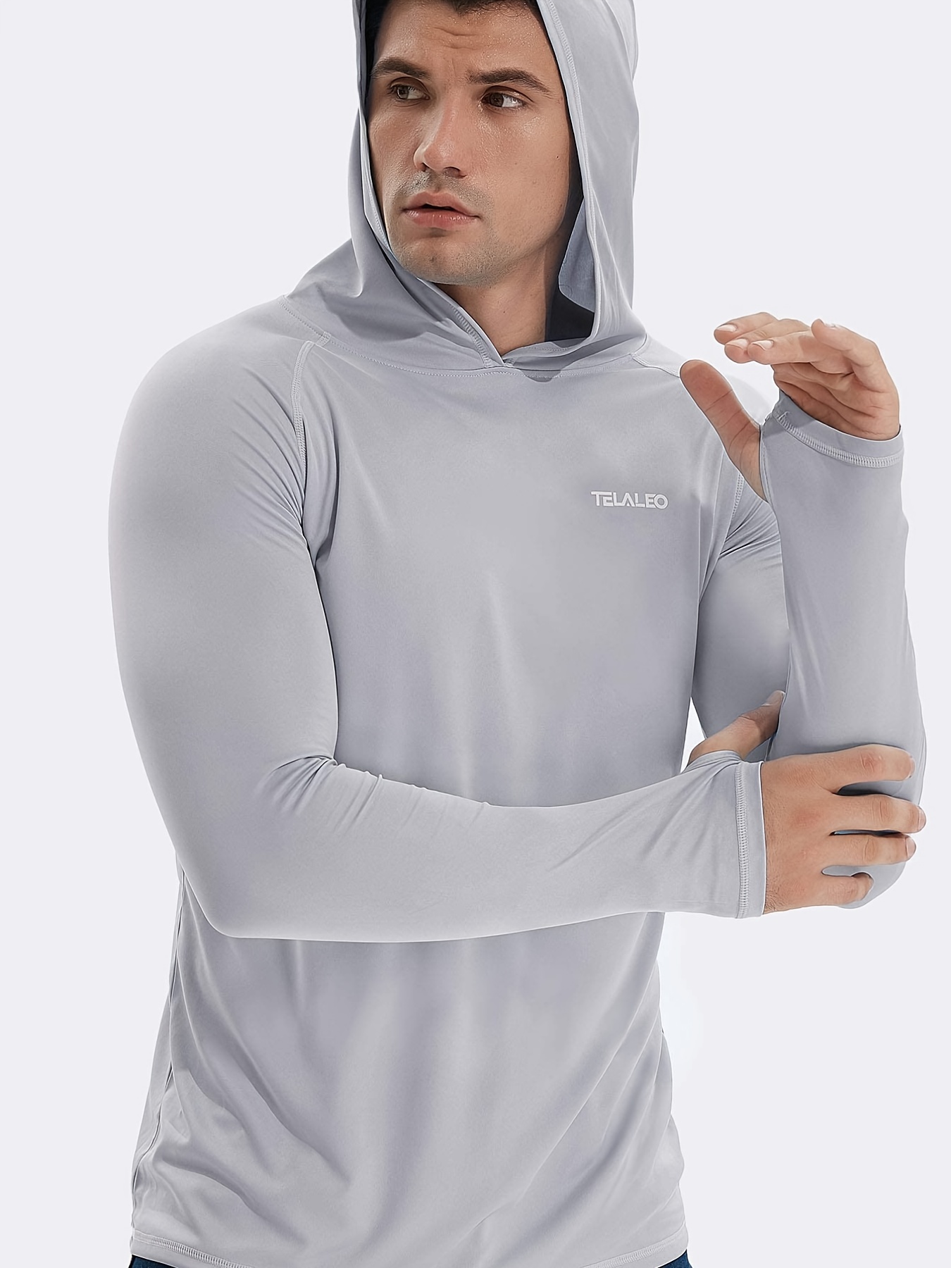 TELALEO Men's Lightweight Hoodie with UPF 50+ Sun Protection for Fishing,  Running, and Hiking