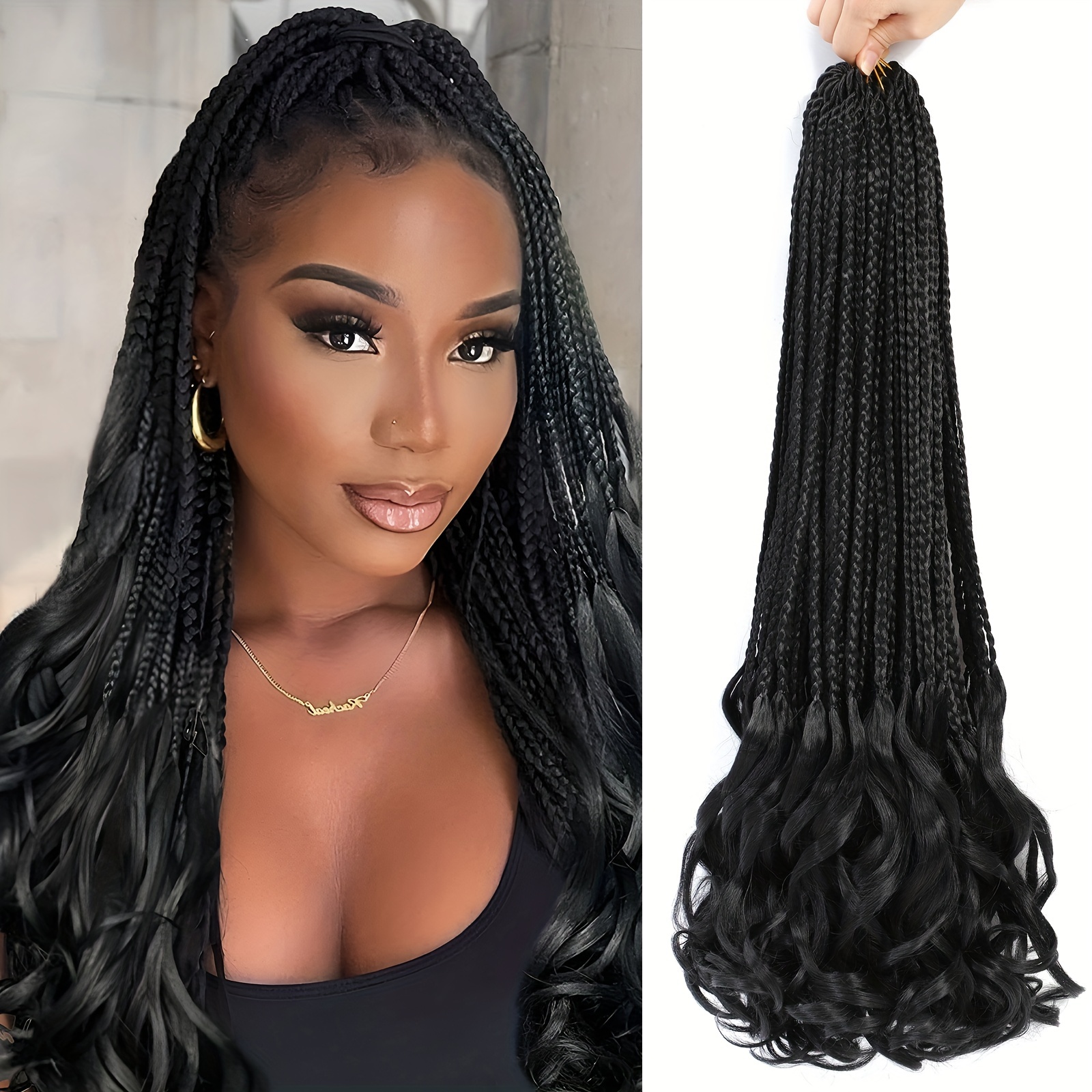 Natural Black French Curly Crochet Braids Hair Extensions - Temu Canada