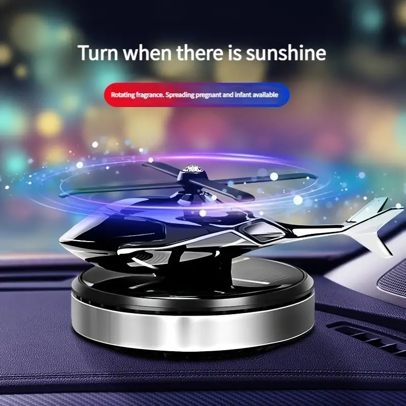 1PC Solar Aircraft Model And Solid Aromatic Helicopter Solar Energy,  Rotating Aromatic Diffuser Car Perfume Aromatic Diffuser Decoration Car  Accessories, Car Air Freshener Solar Car Accessories