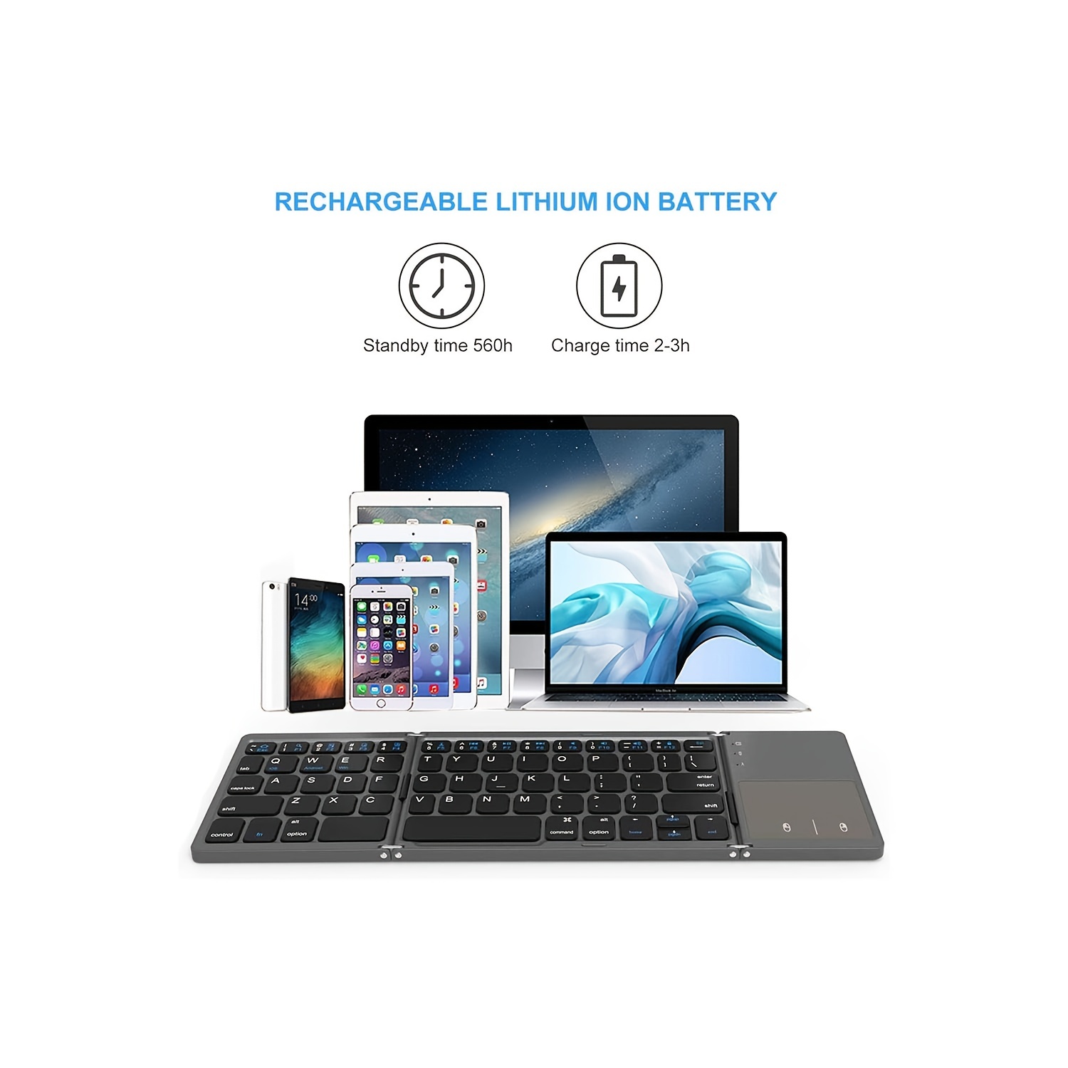 Teclado Inalambrico Magnetico Touchpad Para iPad Tablet Mac