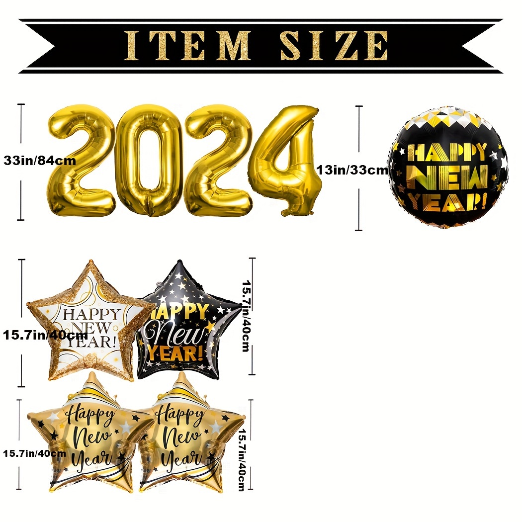 Foil Number Balloons For 2024 New Year Eve Festival Party - Temu