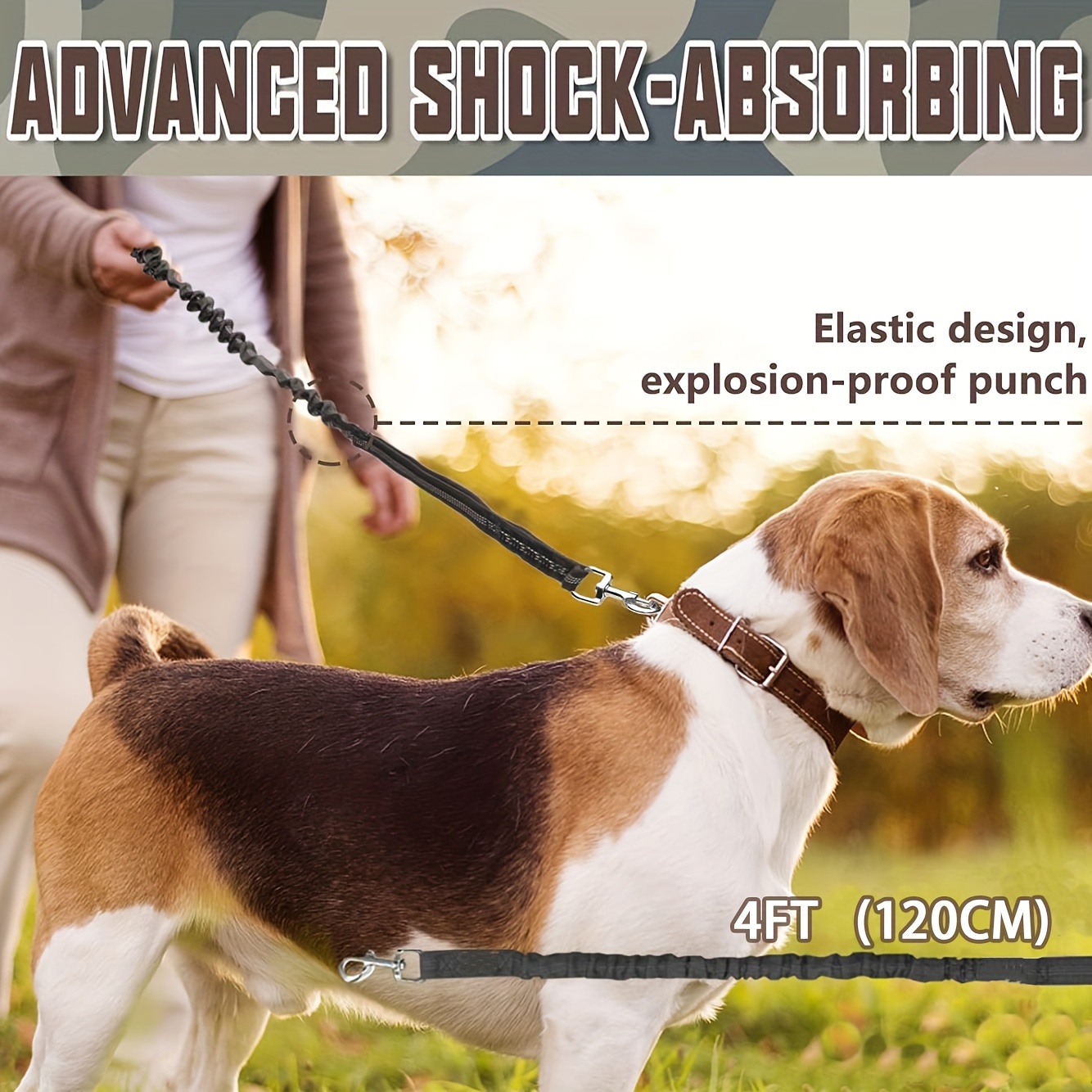 Pet Traction Rope Anti-burst Stretchy Durable Leash with Vehicle