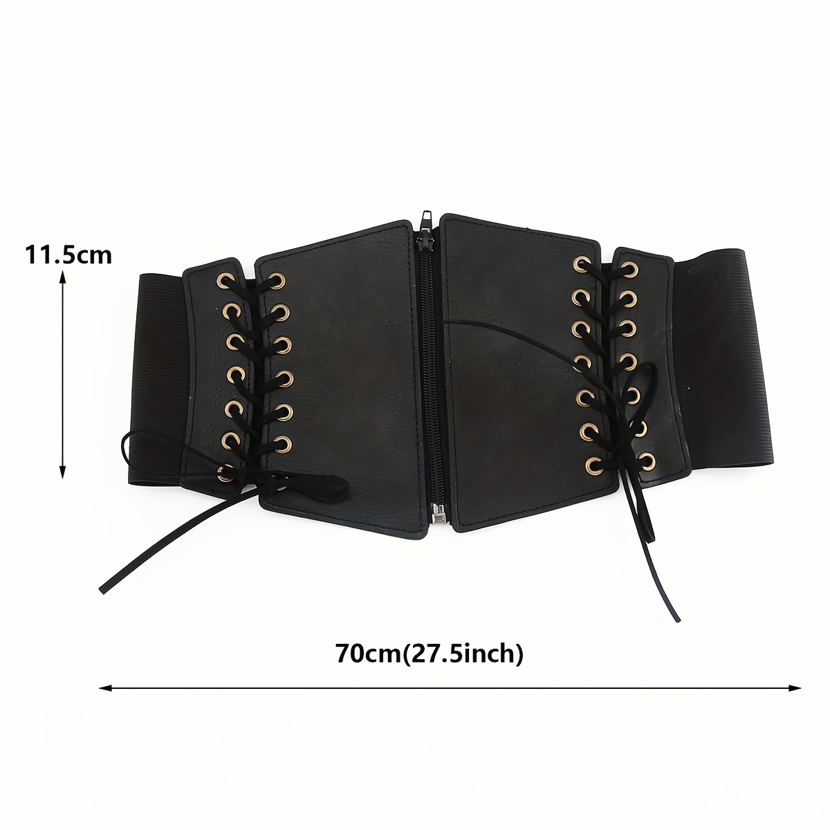 Gothic Bowknot Lace Belt Black Elastic Wide Corset Waistband - Temu