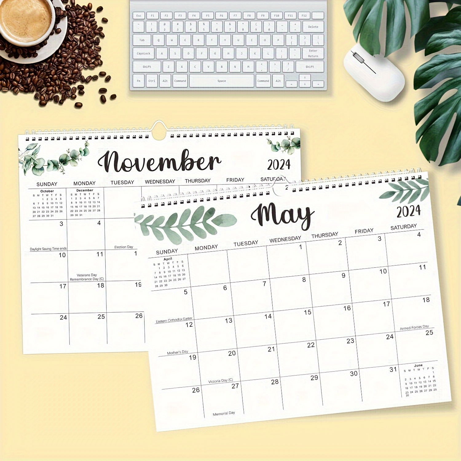 2024.01 2025.06 Desk Calendar Wall Calendar Large Monthly - Temu