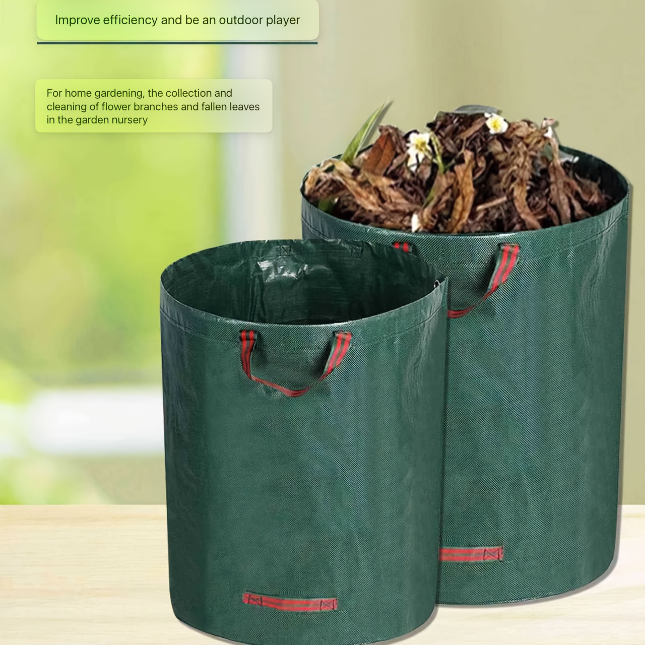 1pc Sacs de stockage de déchets réutilisables pour jardin - Seau de  stockage de déchets de cour