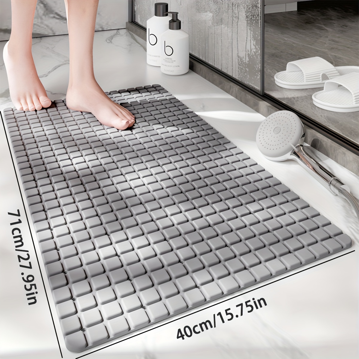 Tpe Bath Mat Safe Suction Massage Mat - Temu