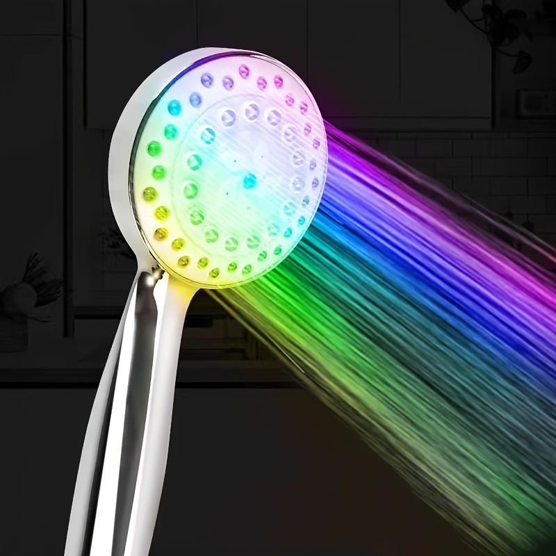 

1pc Led Light-emitting Shower Head, Handheld Small Shower Head, Colorful Self-changing Shower Head, No Battery Required Water Conservancy Power Generation