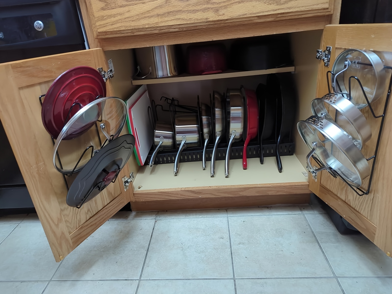 Rangement de couvercle de casserole monté sur porte Rdeghly, support de  couvercle de casserole en argent, pour armoires de cuisine à la maison pour  couvercles de cuisine 5 casseroles 