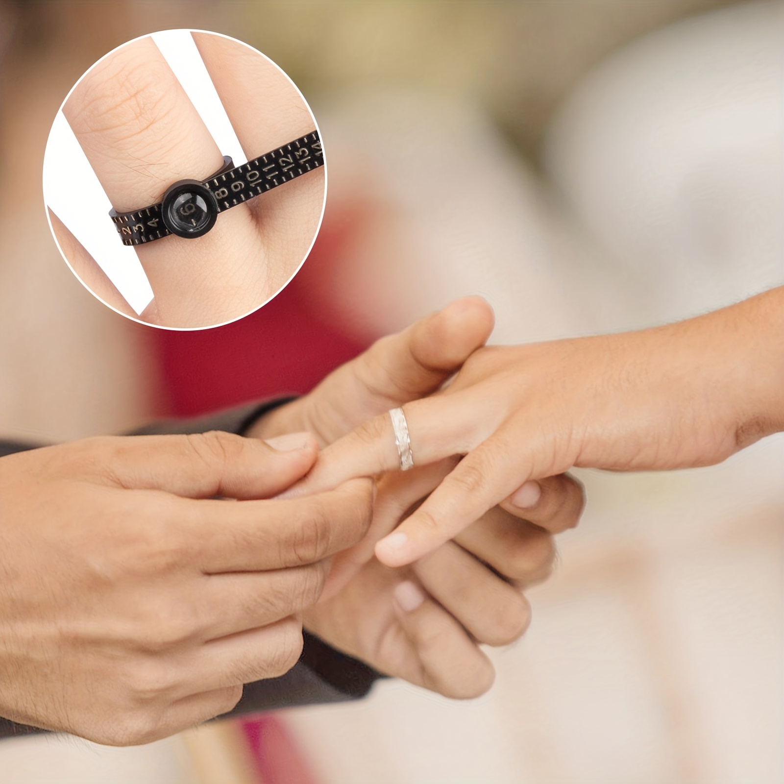 Fako Bijoux® - Ringmaat Meter - Ring Vinger Meetgereedschap - US Maatvoering - Zwart