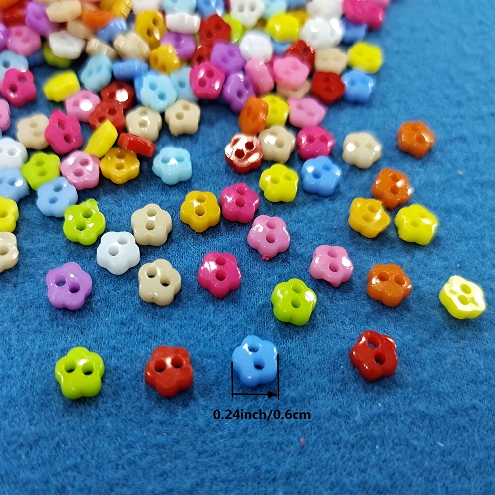 50pcs Mixed Colors 0.51inch Cute Flower Shape Small Buttons For Children's  Clothing Sewing Supplies DIY Accessories