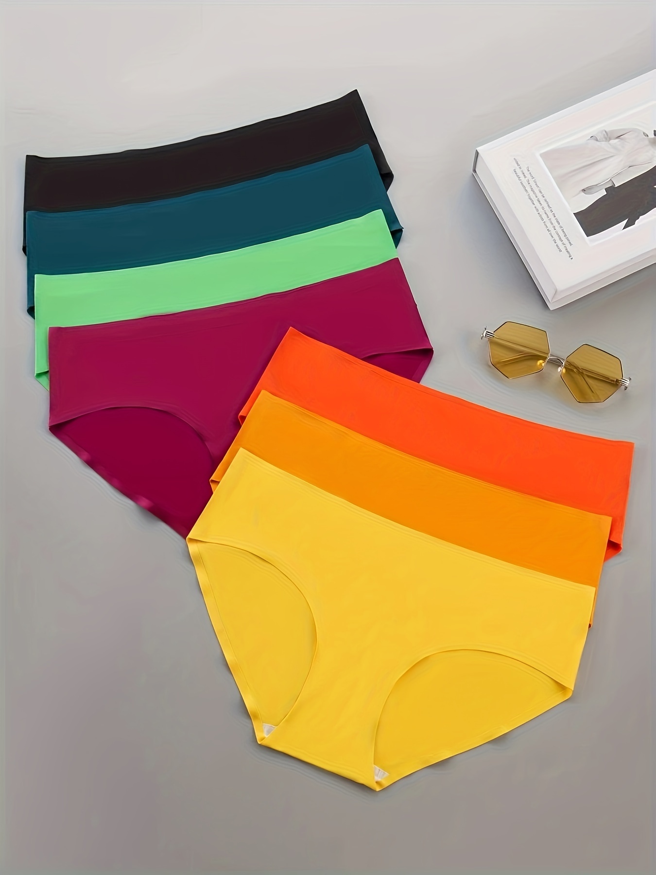 Seamless Solid Color Briefs Comfy Breathable Stretchy - Temu