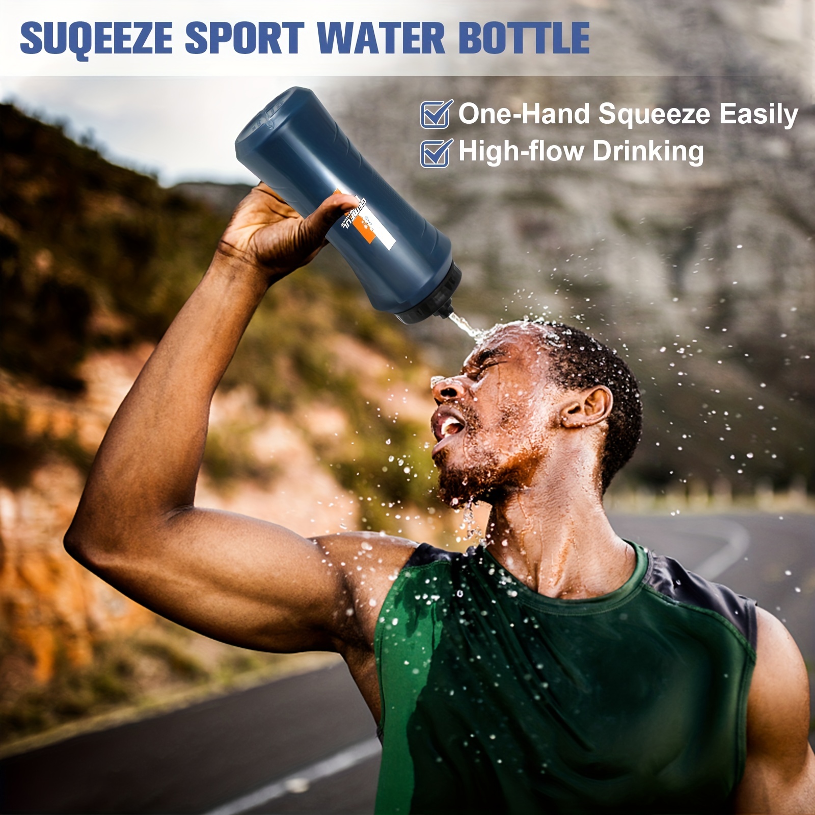 Leak-proof Sport Water Bottle With Wide Mouth For Running